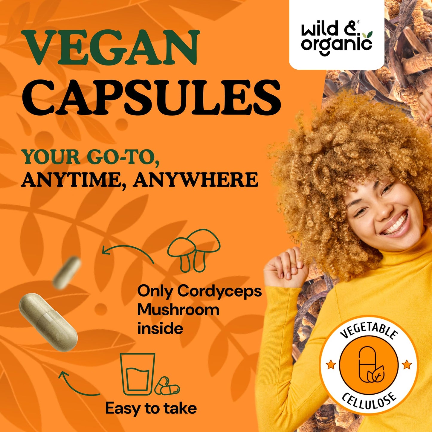 Wild & Organic Cordyceps Mushroom Tincture - Energy & Immune Support - Cordyceps Sinensis Extract Supplement - Liquid Mushroom Drops - Add to Tea & Mix with Powder - Sugar & Alcohol-Free - 4 fl oz