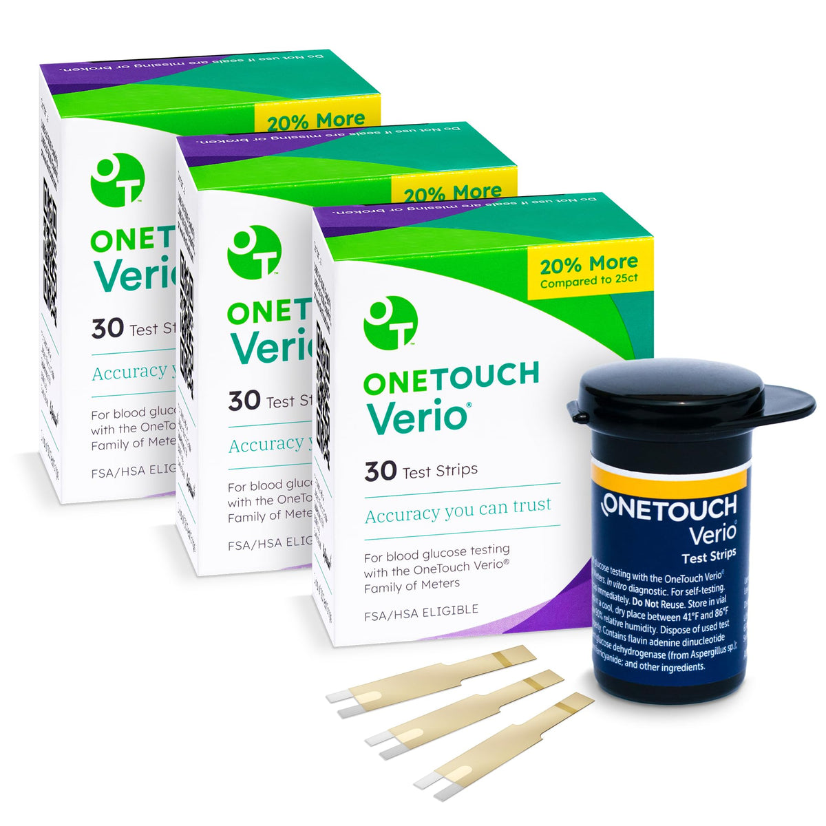 OneTouch Verio Test Strips for Diabetes Value Pack - 90 Count | Diabetic