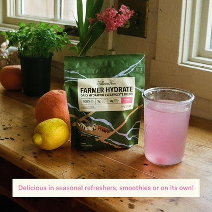 Ballerina Farm Farmer Hydrate Berry Electrolyte Powder | Organic Coconut Water, Irish Sea Moss, French Sea Salt, No Added Sugar, Prebiotic Fiber, 25 Servings