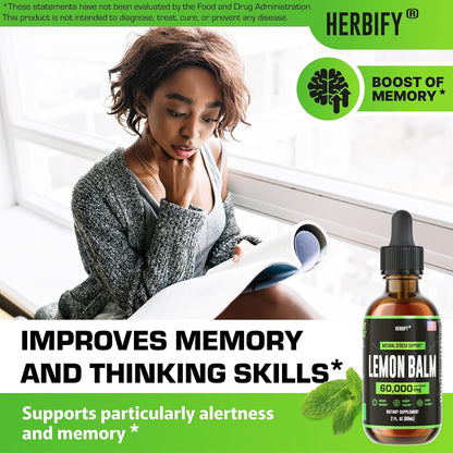HERBIFY Bundle - Mullein Leaf Extract & Lemon Balm - Respiratory Support & Brain Support