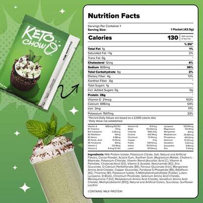 Keto Chow Chocolate Peanut Butter Meal Replacement Shake Powder, 1 Meal