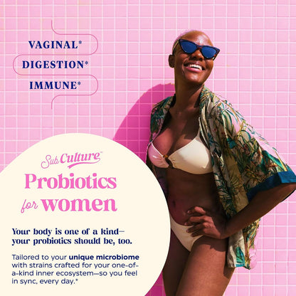 Enzymedica SubCulture Women's Probiotic, 50B CFU, Gut Support, 30 Caps | Helps Maintain Healthy Vaginal Flora & Urinary Tract Balance