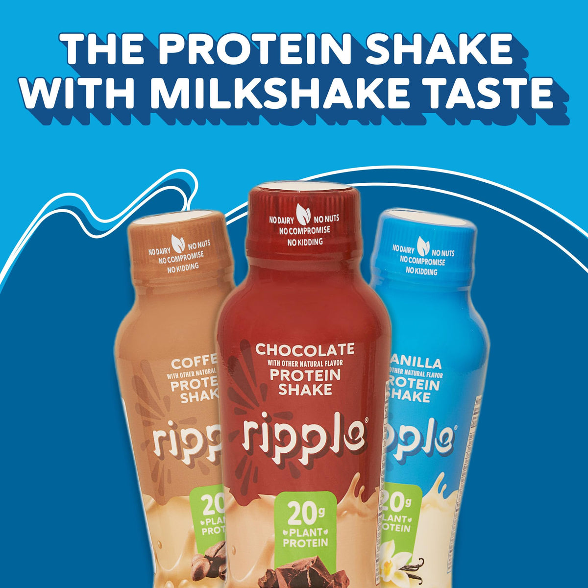 Ripple Vegan Protein Shake Variety Pack| 20g Nutritious Plant Based Pea Protein