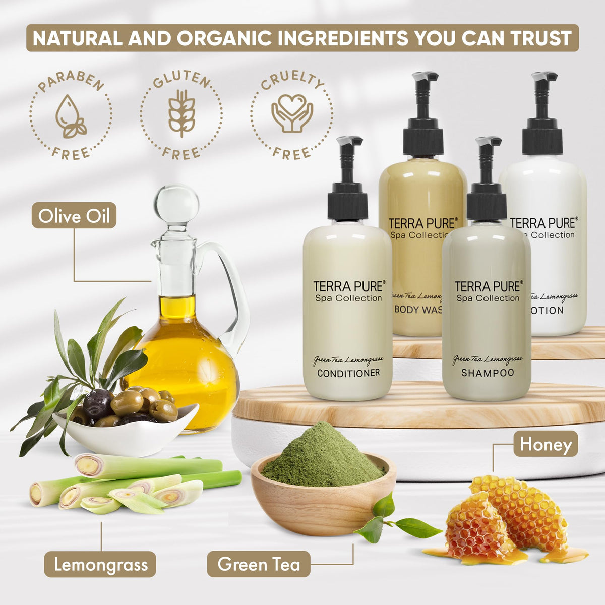 Terra Pure Spa Collection 20 Piece Ecobox All-In-Kit | Green Tea Lemongrass Soap
