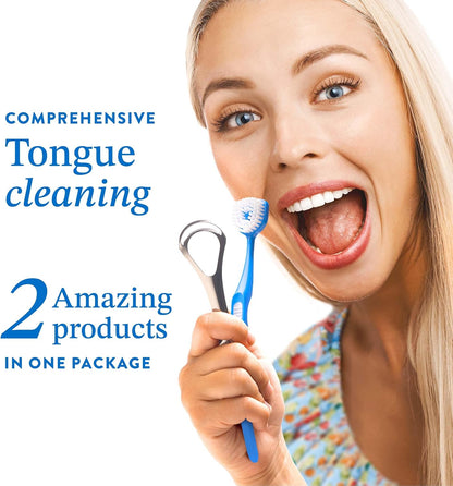Mouthology Kid's Strawberry Toothpaste and Tongue Brush Combo Pack