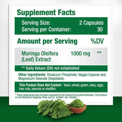GreeNatr Pure Moringa Oleifera for Mood Enhancement Plus Menopause Support Complex for Hot Flashes