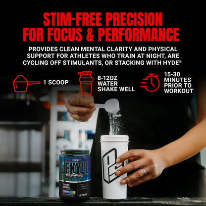 ProSupps Dr. Jekyll Nightmare Pre Workout Powder with Nootropics – Stim-Free Preworkout Supports Focus & Performance – Caffeine-Free Gym & Fitness Supplements (Jawbreaker, 30 servings)