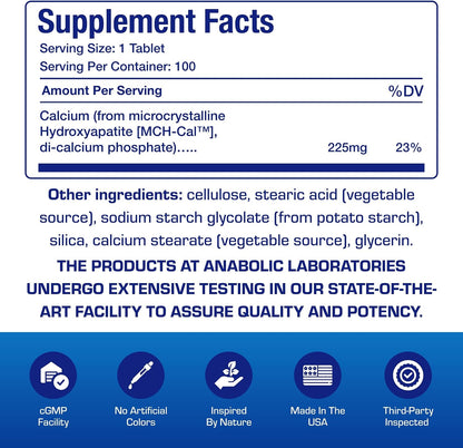 Remineralizing Calcium Hydroxyapatite Supplement - Clinical Formula Osteo Bone Health Supplement for Women & Men with Bioavailable Calcium Phosphate MHCC Complex for Density & Strength - 100 Servings