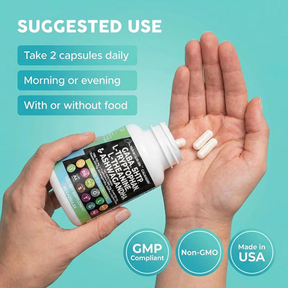 Clean Nutraceuticals GABA 750mg 5 HTP 200mg L Tryptophan 500mg L Theanine 200mg Ashwagandha SAM-e L-Glycine - Mood Support Vitamins for Women and Men with L-Tyrosine 5-HTP (5-Hydroxytryptophan)