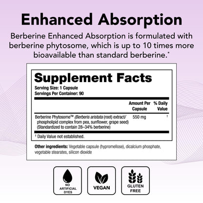 Theralogix Berberine Enhanced Absorption - 90-Day Supply - Made with Berberine