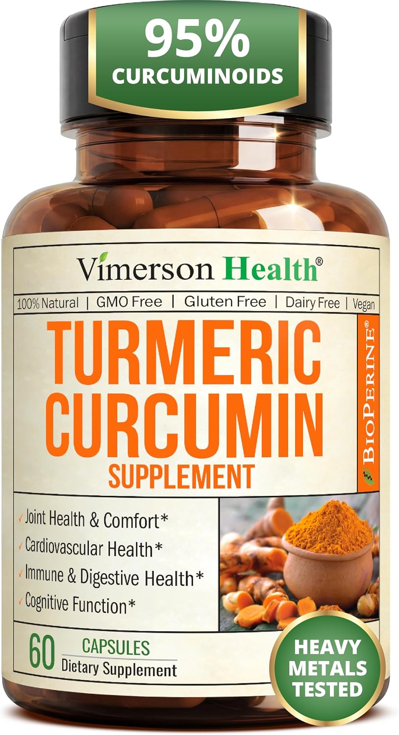 Turmeric Curcumin Supplement – 1200mg Organic Turmeric + BioPerine. 60 Caps