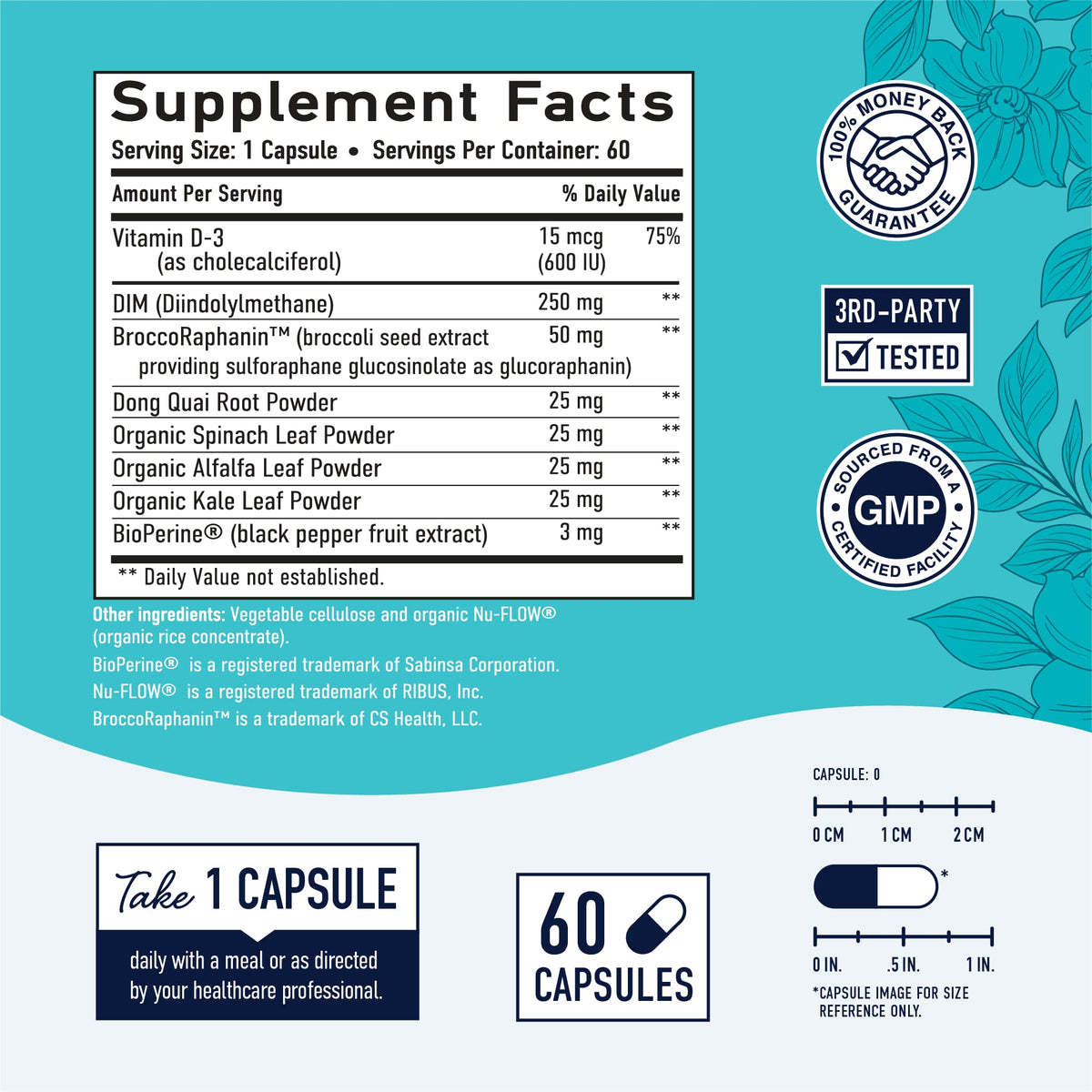 DIM Supplement 250 mg | Estrogen Balance for Women | Hormone Menopause Relief