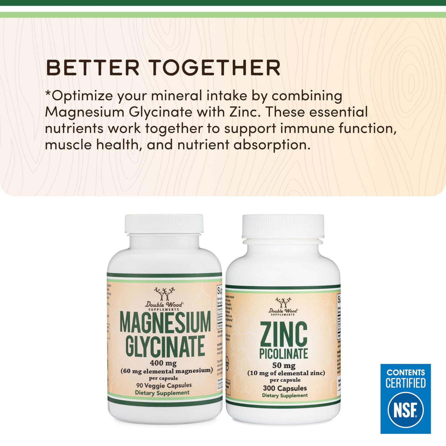 Magnesium Glycinate 400mg | 180 Capsules | Sleep, Muscle, & Heart Support | Vegan, Third Party Tested, Gluten Free, Non-GMO, by Double Wood Supplements