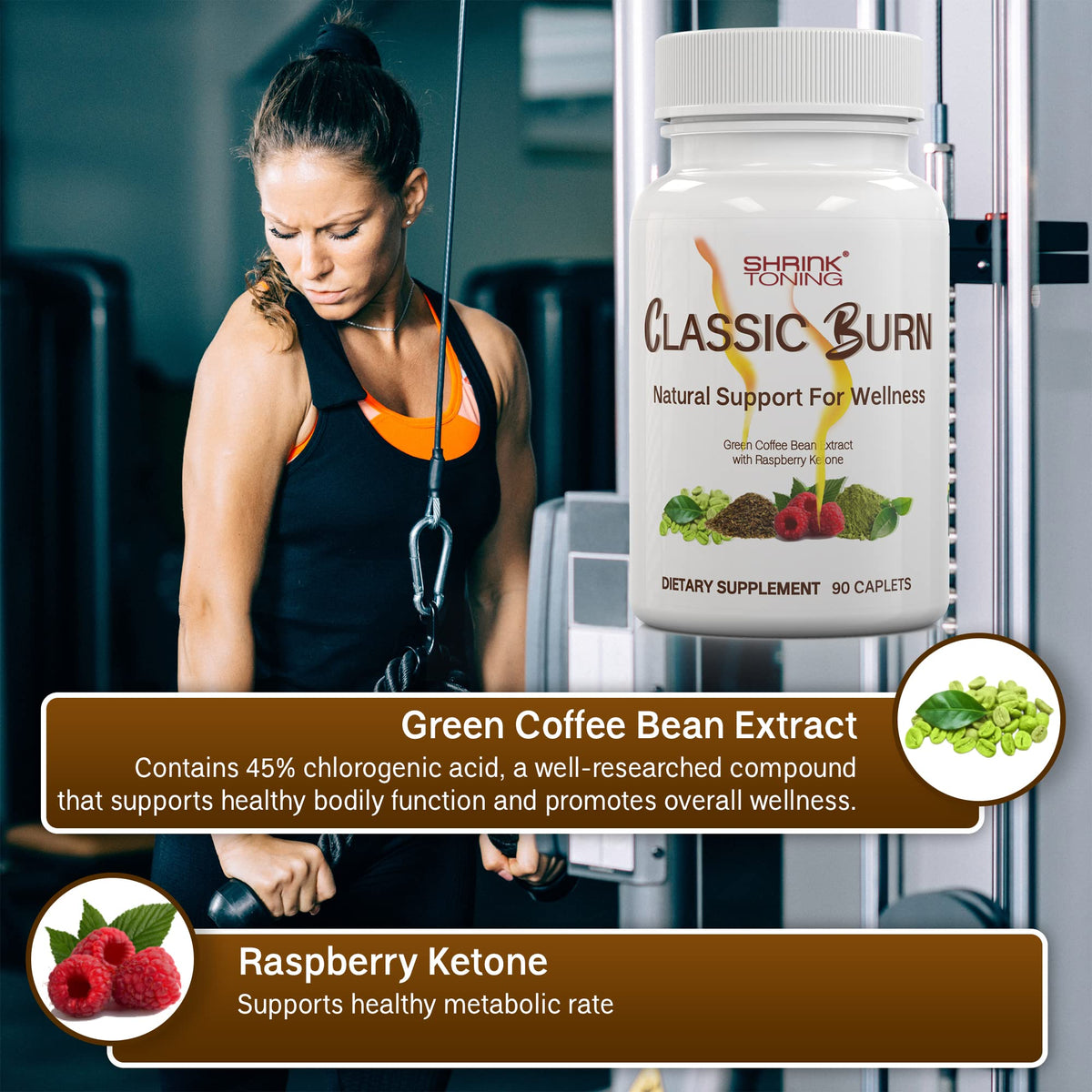 shrink Classic Burn - Pure Green Coffee Bean Extract and Raspberry Ketones with 45%