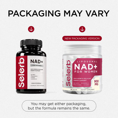 NAD+ Supplement for Women - NMN Alternative with β-NAD+, Trans-Resveratrol, CoQ10, D-Ribose - Promotes Cellular Renewal, Energy, and Radiant Skin Health - 60 Capsules Advanced