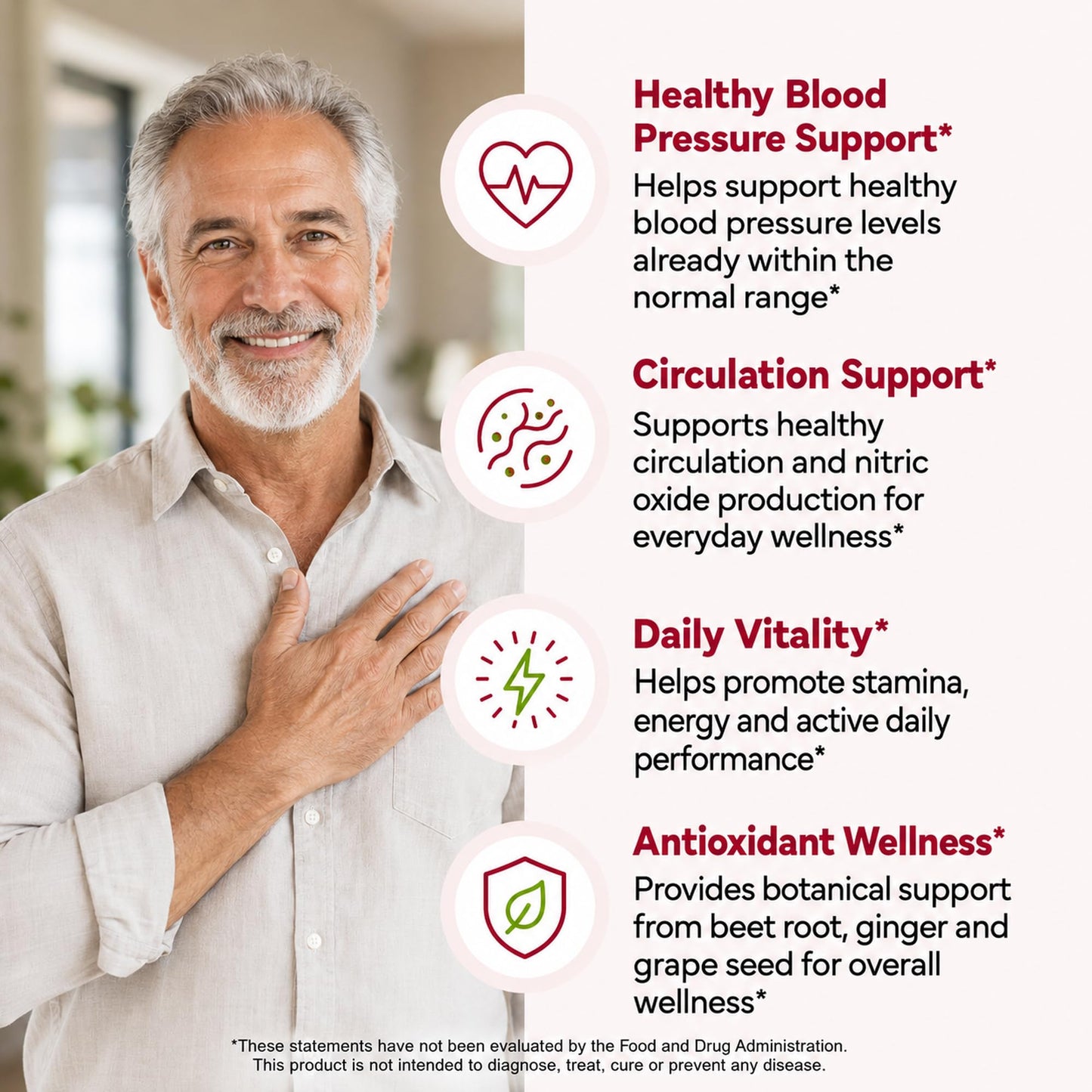 ForestLeaf USDA Organic Beet Root Capsules - Beetroot Supplement 1000mg 20:1 Extract w/Ginger Grape Seed - Support Blood Pressure, Nitric Oxide, Flow, Circulation - Made in USA - 120 Caps