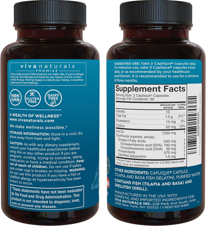 Viva Naturals Antarctic Krill Oil, Elderberry Vitamin C & Zinc and Triple-Strength Omega 3 Fish Oil Bundle, Providing Omega 3 EPA and DHA, Elderberry for Immune Support