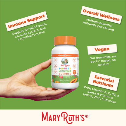 MARYRUTH'S Kids Vitamins | Multi | Sugar Free | 2 Month Supply | Kids Multivitamin Gummies for Ages 2+ | Vegan | Only 1 Gummy a Day | 60 Count