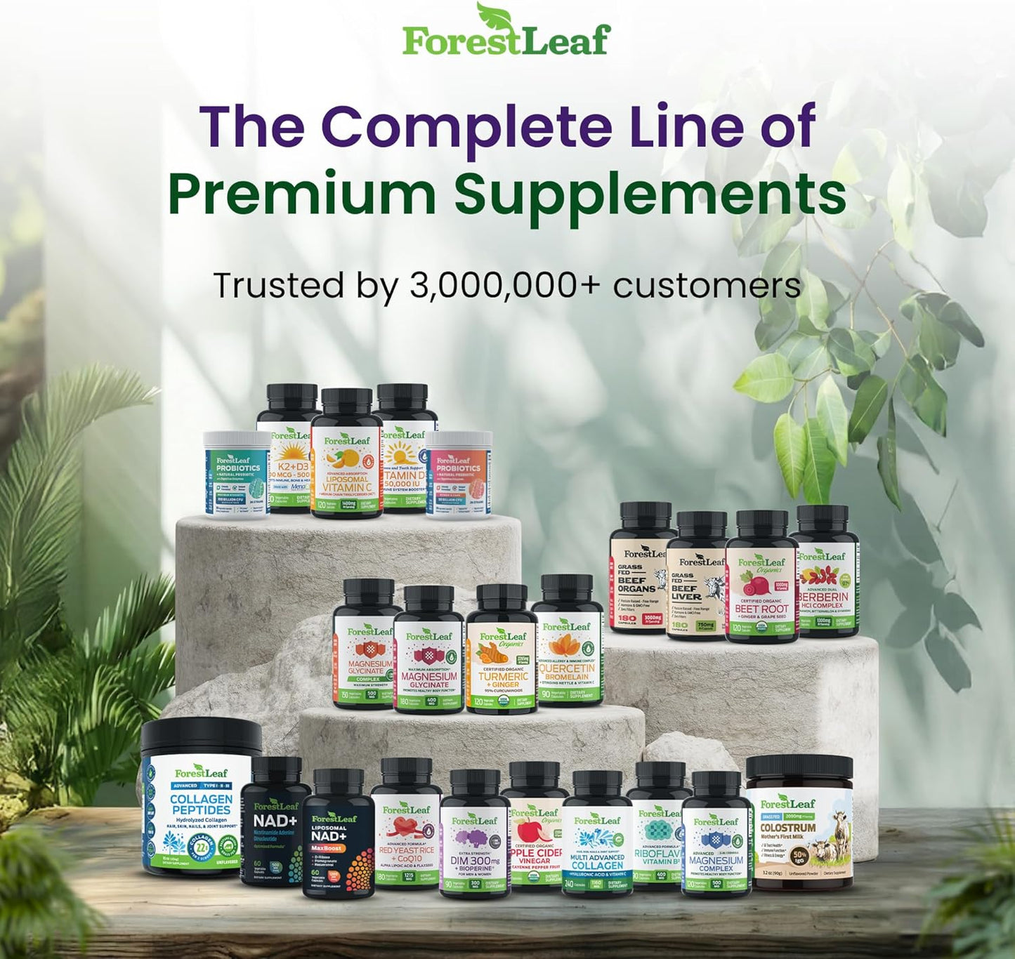 ForestLeaf Glucosamine Chondroitin MSM Joint Supplement Complex - 1200mg - 120 Caps