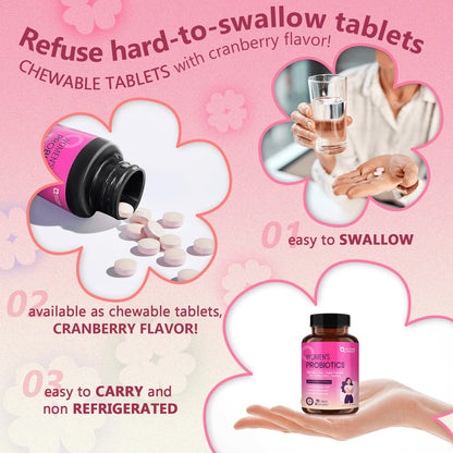 Probiotics for Women Digestive Health, Vaginal Probiotics with D-Mannose & Cranberry