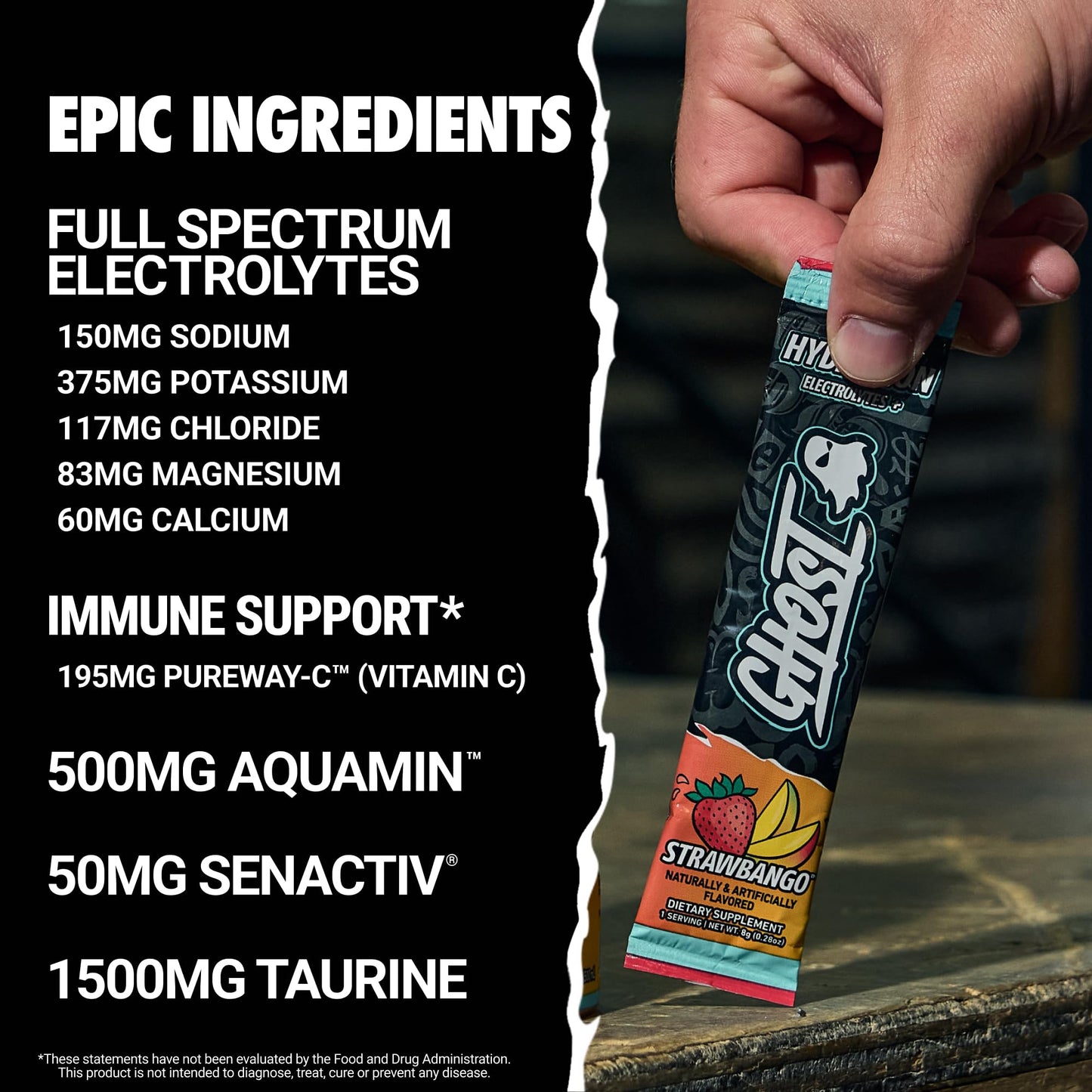 GHOST Hydration Sticks, Electrolyte Powder Packets, Sonic Cherry Limeade - 24 Sugar Free Instant Electrolyte Drink Mix - Caffeine-Free Daily Hydration & Immune Support with Clean Formula