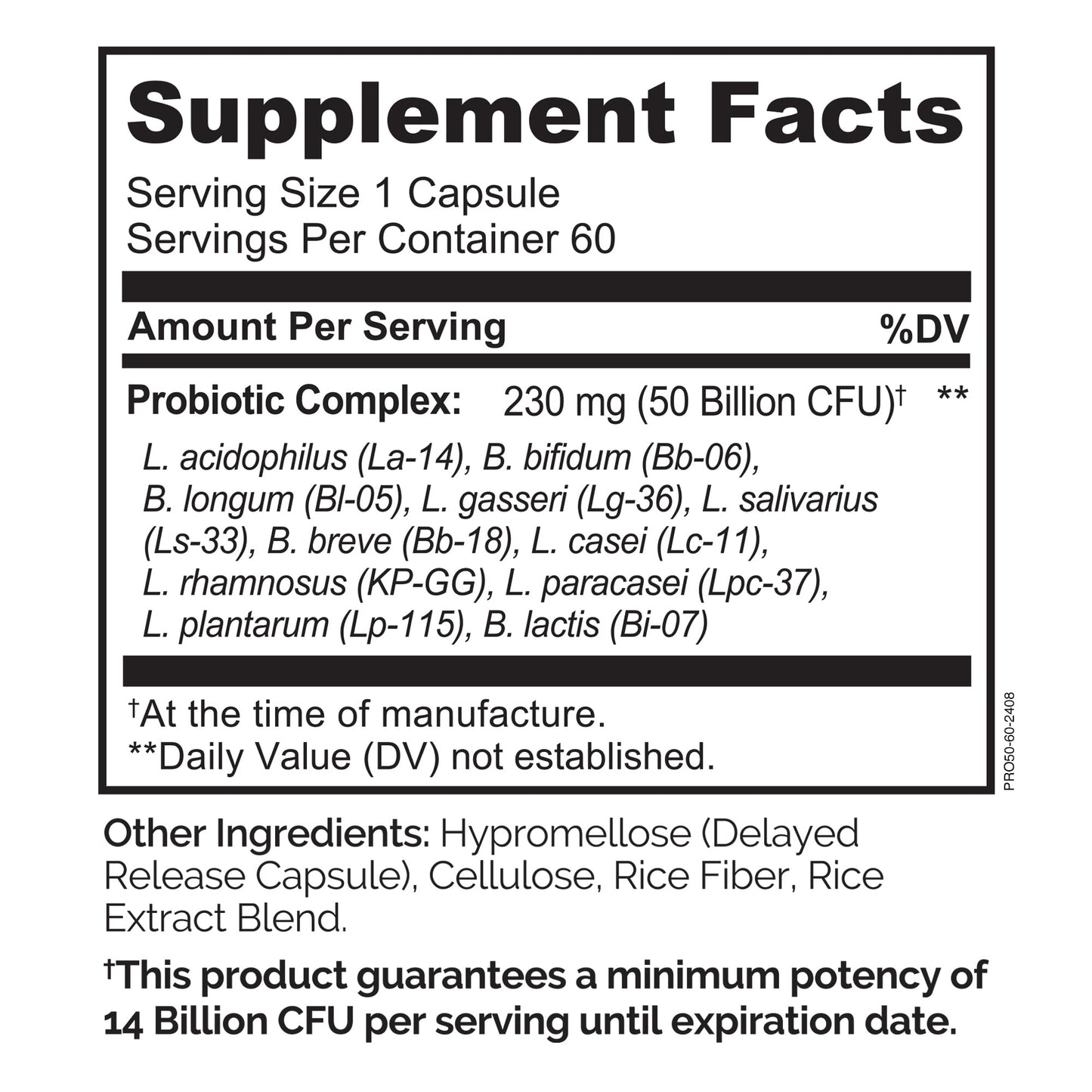 NATURELO Probiotics for Digestive Health, 50 Billion CFU, 60 Vegetarian Capsules, 11 Strains, Daily Use Supplement, Delayed Release, No-Fridge, Boosts Immune System, Probiotics for Women & Men