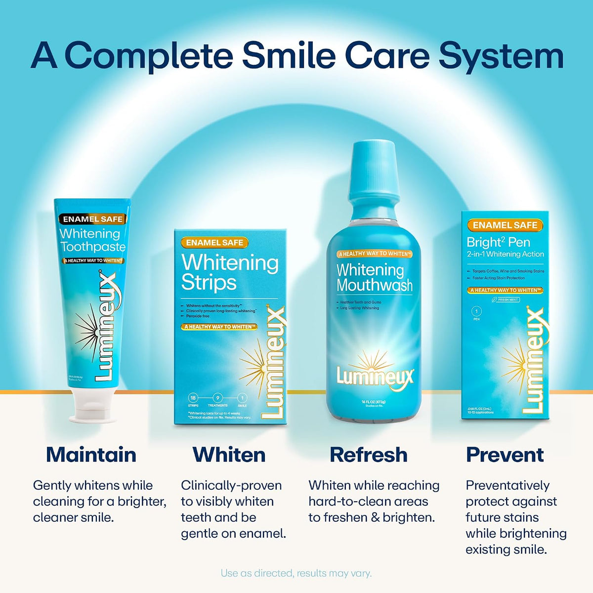 Lumineux Teeth Whitening Toothpaste, Peroxide Free, 3.75 oz, 2 Pack