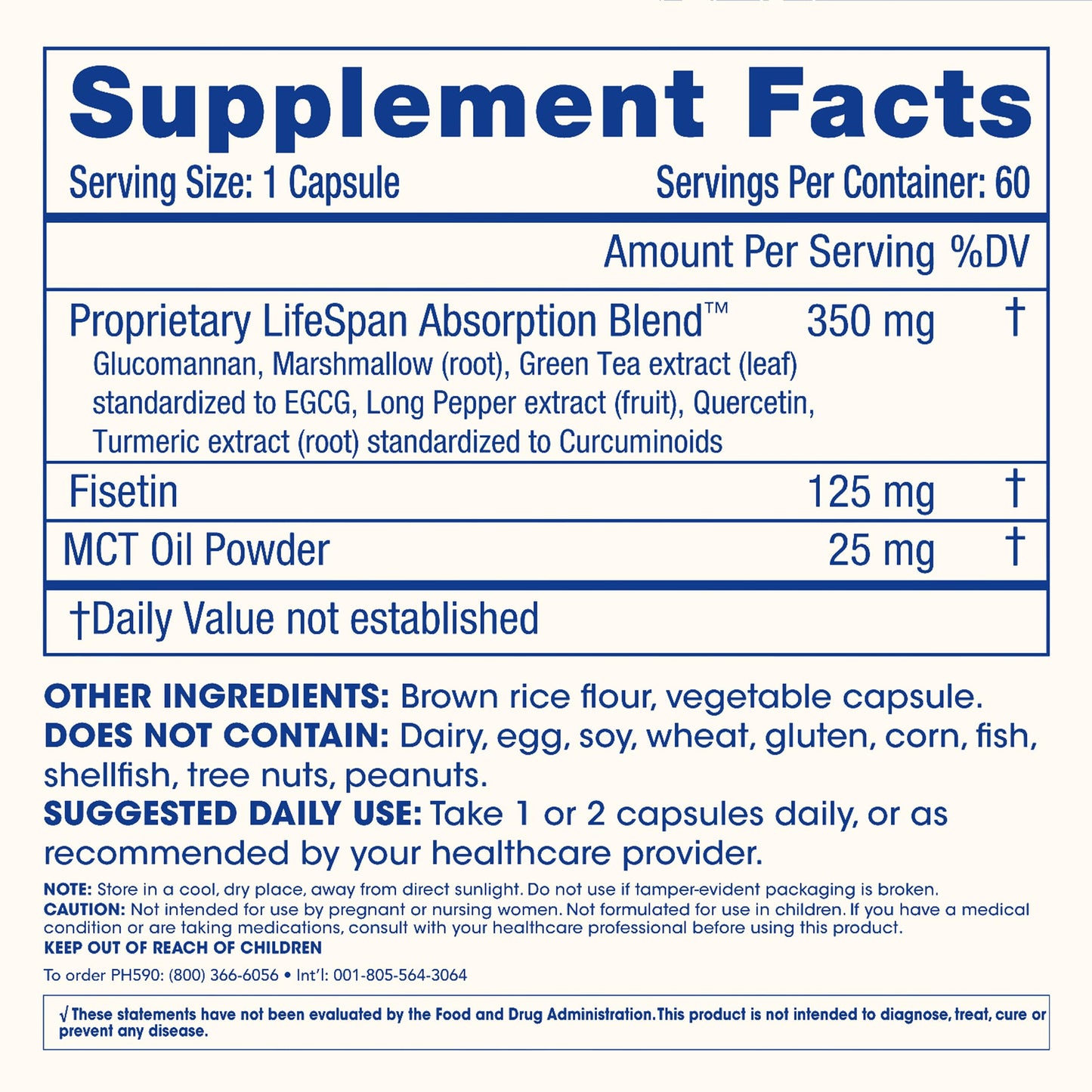 ProHealth Fisetin Supplements-15X Better Absorption from Polyphenol Blend + MCT Oil. 3rd Party Tested Pure. USA Manufactured. Powerful Antioxidant + Senolytic. Fisetin Supplement 125mg X 60 Servings
