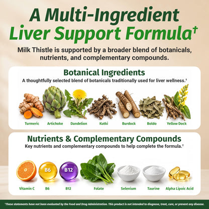 1 Body Milk Thistle Complex, Liver Support, 60 Vegan Capsules, 30 Servings