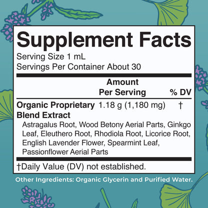 MARYRUTH'S Kids Focus & Attention Drops | USDA Organic Drops | Ginkgo Biloba | Rhodiola Root & Licorice Root | Adaptogenic | Calm | Vegan | Non-GMO | Gluten Free | 30 Servings