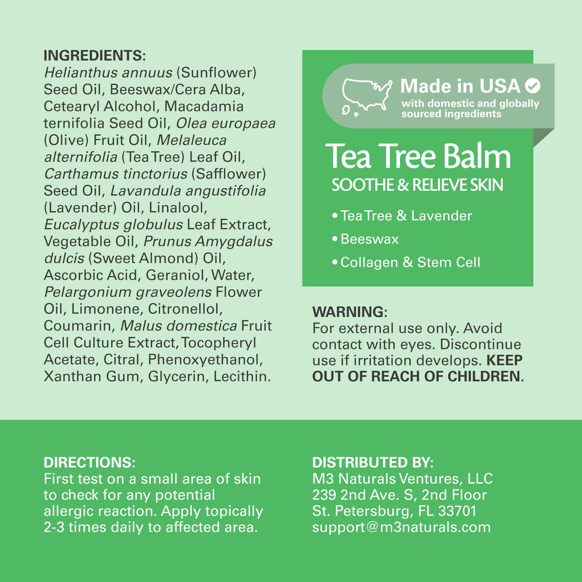 Soothing Tea Tree Oil Foot Soak with Stem Cell and Epsom Salt, 16 oz by M3