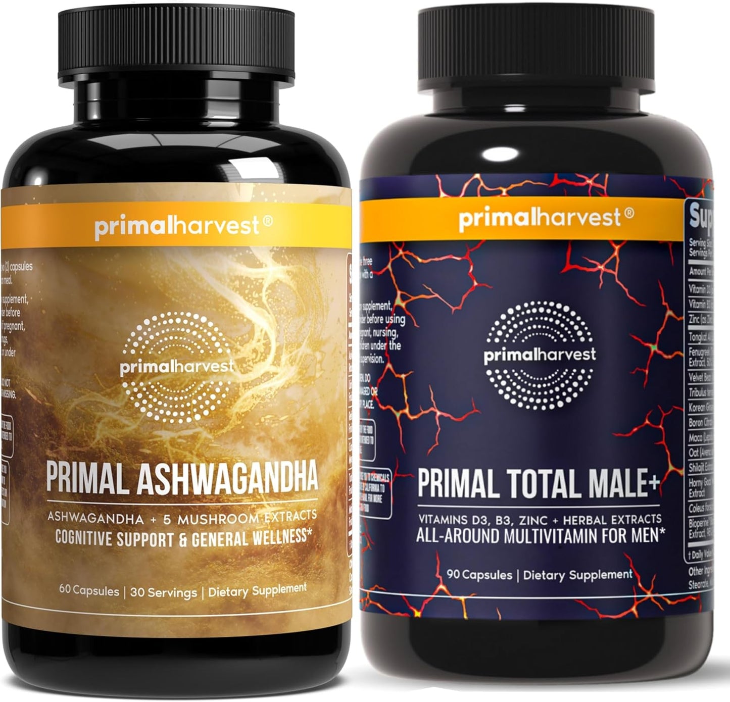 Primal Harvest Daily Two-Step Routine | Ashwagandha + Total Male | 2 Pack | 30 Day Supply