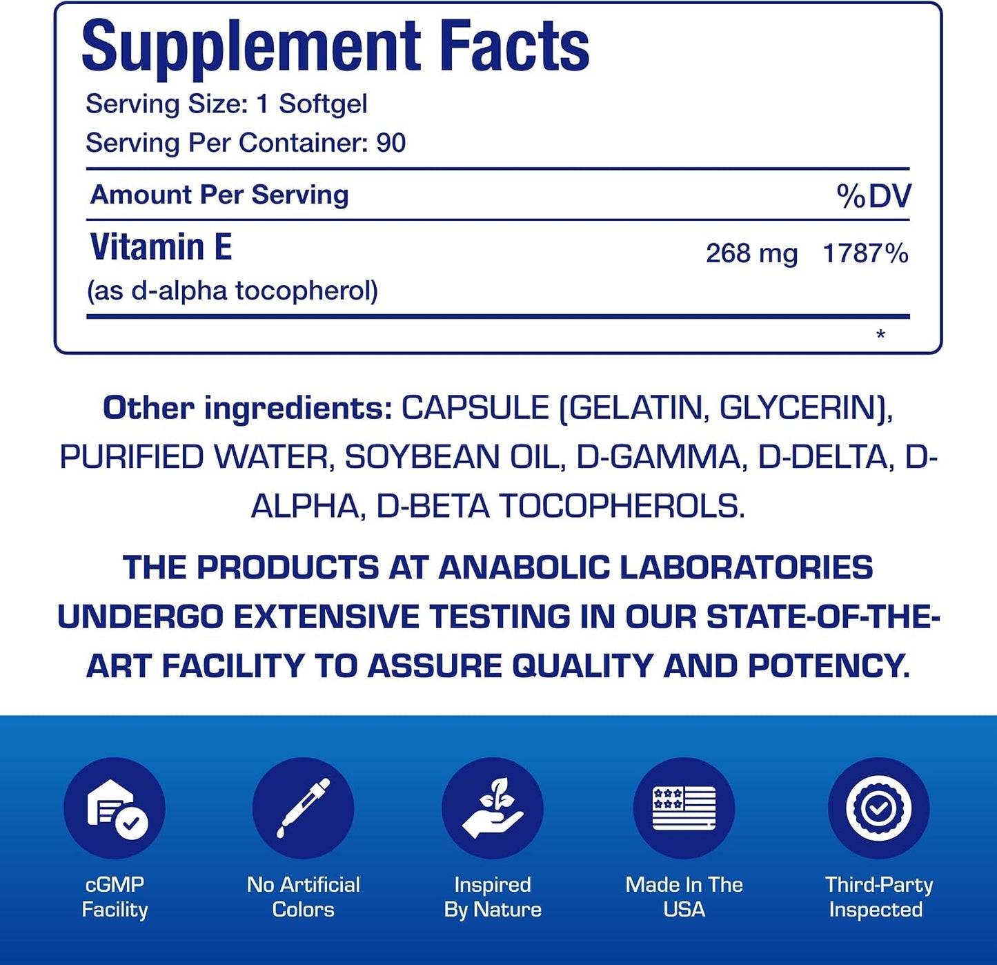 Vitamin E 400 IU Softgels - Clinical Formula Natural Vitamin E Supplement Complex with d-Alpha Tocopherol & Mixed Tocopherols for Hair Skin & Nails Plus Antioxidant Immune Support - 90 Servings