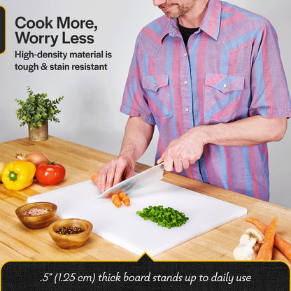 Thirteen Chefs Cutting Boards for Kitchen - 24 x 18 x .5" Black Color Coded Plastic Cutting