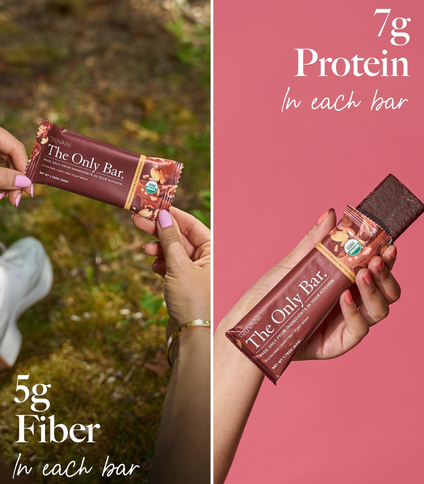 Truvani Plant Based Snack Bars | Variety | 12 Pack | Vegan | 5-8g Protein | USDA Organic and Vegan | Dairy, Soy, and Gluten Free | Individually Wrapped