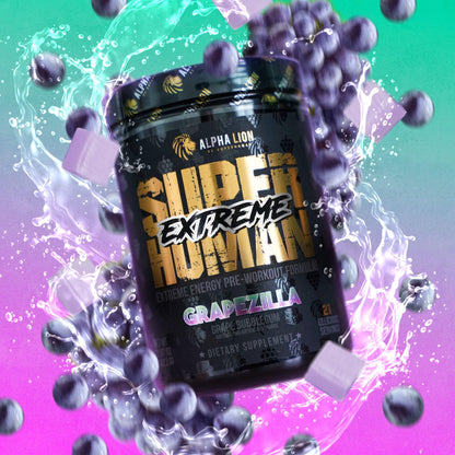 ALPHA LION Superhuman Extreme High Stim Pre Workout Powder, Beta Alanine, L-Taurine & 356mg Tri-Source Caffeine for Sustained Energy, Nitric Oxide & Citrulline for Pump (21 Servings, Slaughtermelon)