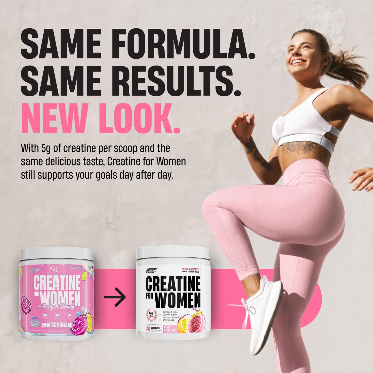 Nutrex Research Creatine for Women Booty & Beauty – Peach Mango | 5g Creatine, 2g Collagen, BCAAs & Hyaluronic Acid for Glutes, Strength & Skin | Gluten Free, 30 Servings