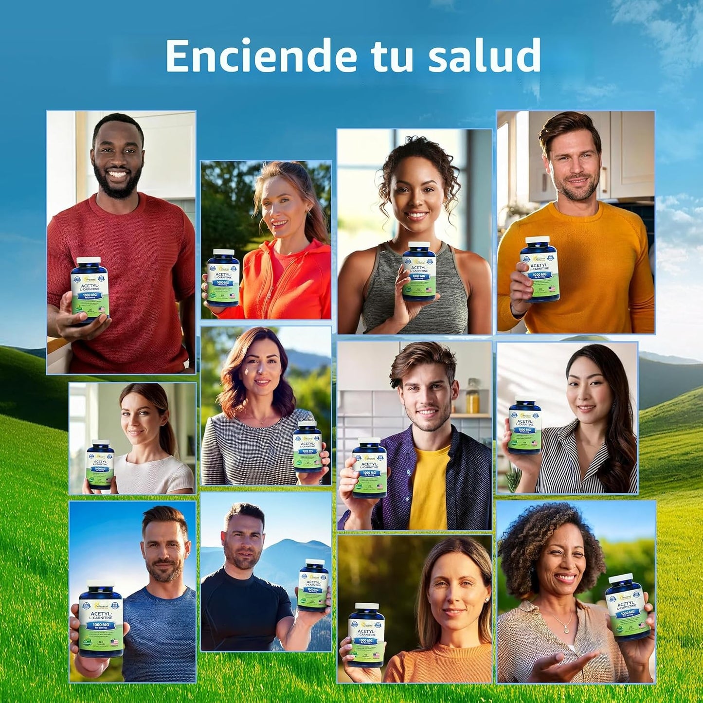 aSquared Nutrition Acetyl L-Carnitine 1000mg Max Strength - 200 cápsulas vegetales - Alta dosis de acetil L carnitina HCL (ALCAR) suplemento píldoras para apoyar la energía pura, la función cerebral y