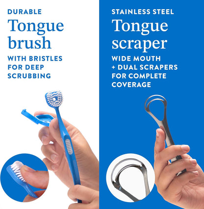 Mouthology Kid's Strawberry Toothpaste and Tongue Brush Combo Pack