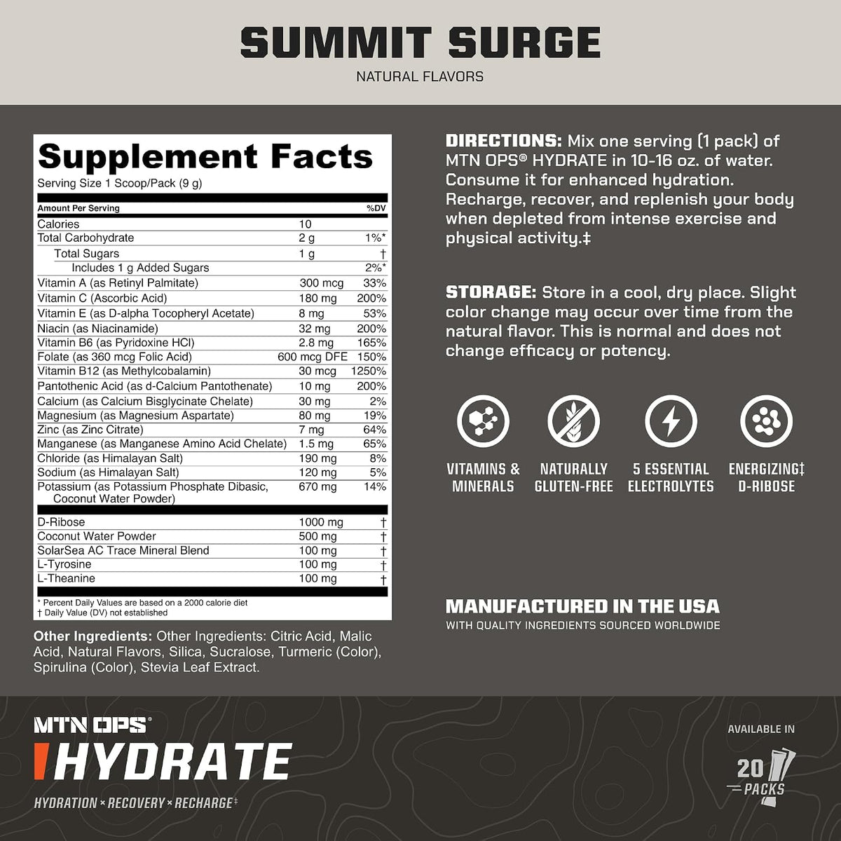 MTN OPS Creatine Gummies & Hydrate Summit Surge Electrolytes Bundle, Daily Hydration, Performance & Recovery Support