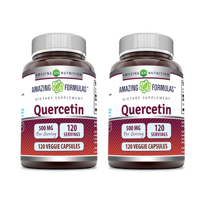 Amazing Formulas Quercetin 500mg Veggie Capsules Supplement | Non-GMO | Gluten Free | Supports Overall Health & Well Being (240 Count)