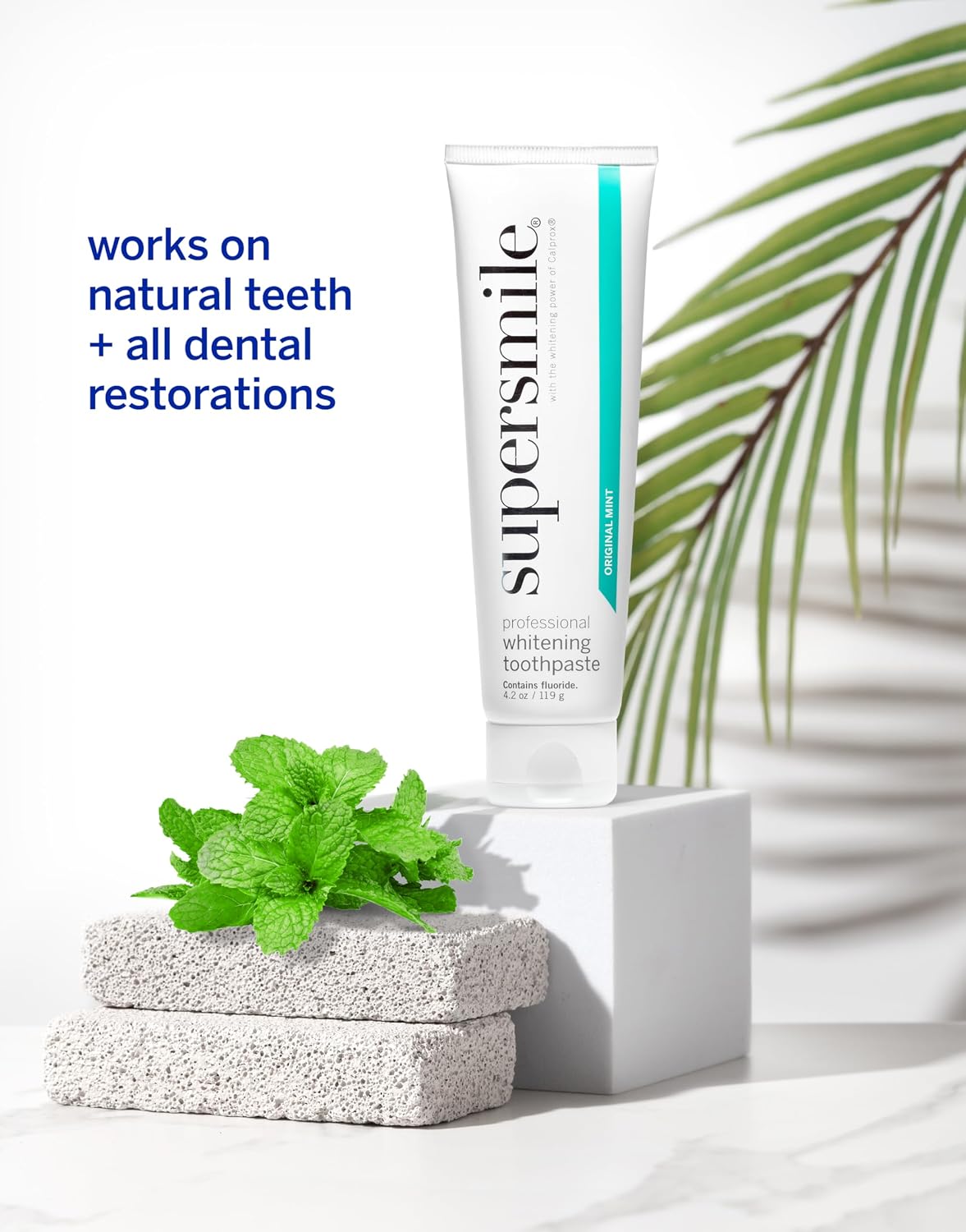 Supersmile Original Mint Whitening Toothpaste, 4.2 Oz, Calprox® + Fluoride