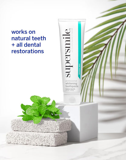 Supersmile Original Mint Whitening Toothpaste, 4.2 Oz, Calprox® + Fluoride