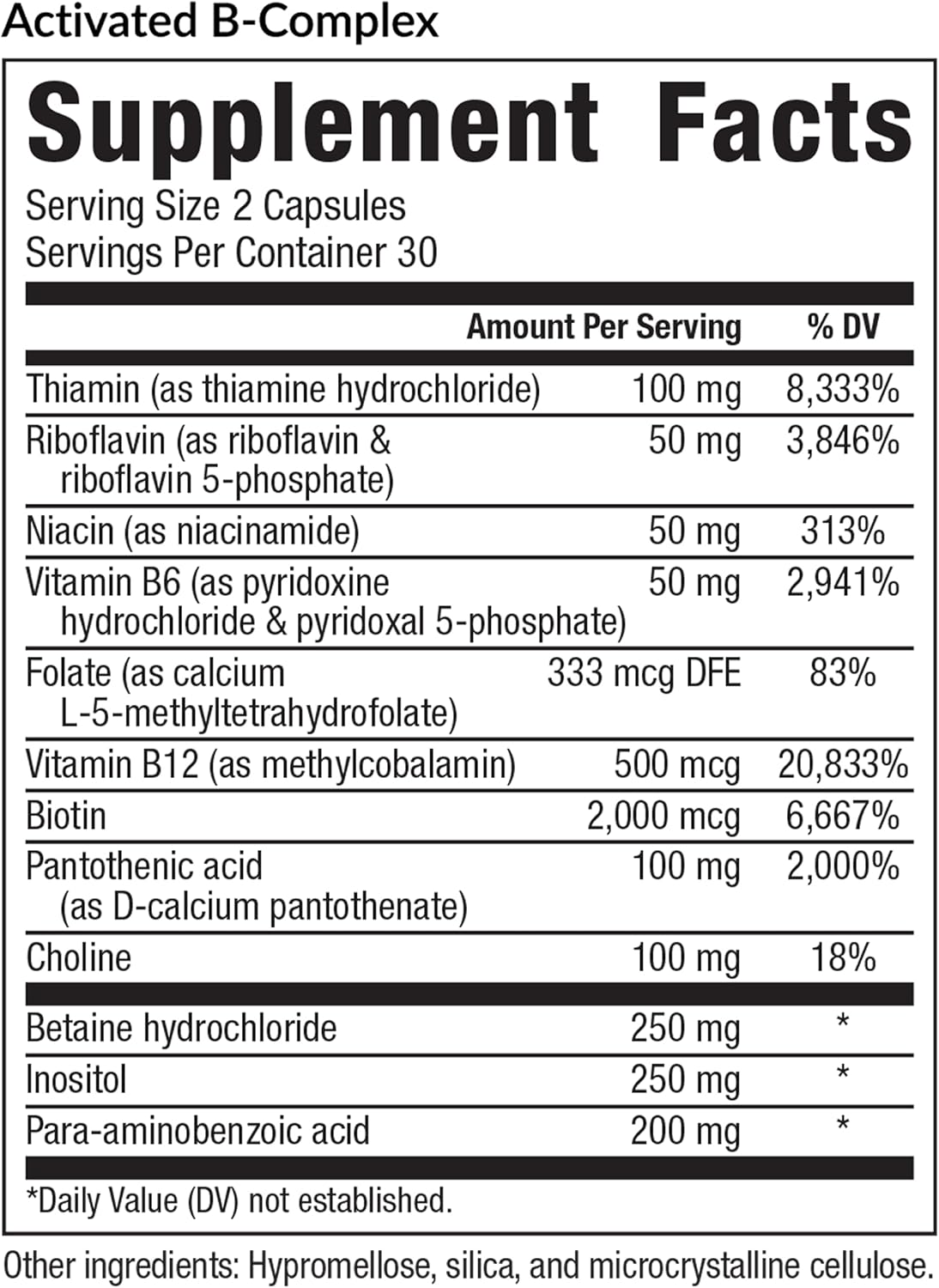 Equilife Activated B Complex Methylated Vitamin B Supplement, 60 Capsules | Biotin | Inositol | B12 & B6 | Supports Heart Health, Energy, Nervous System Function & Mood | Gluten Free | Vegan | Non-GMO