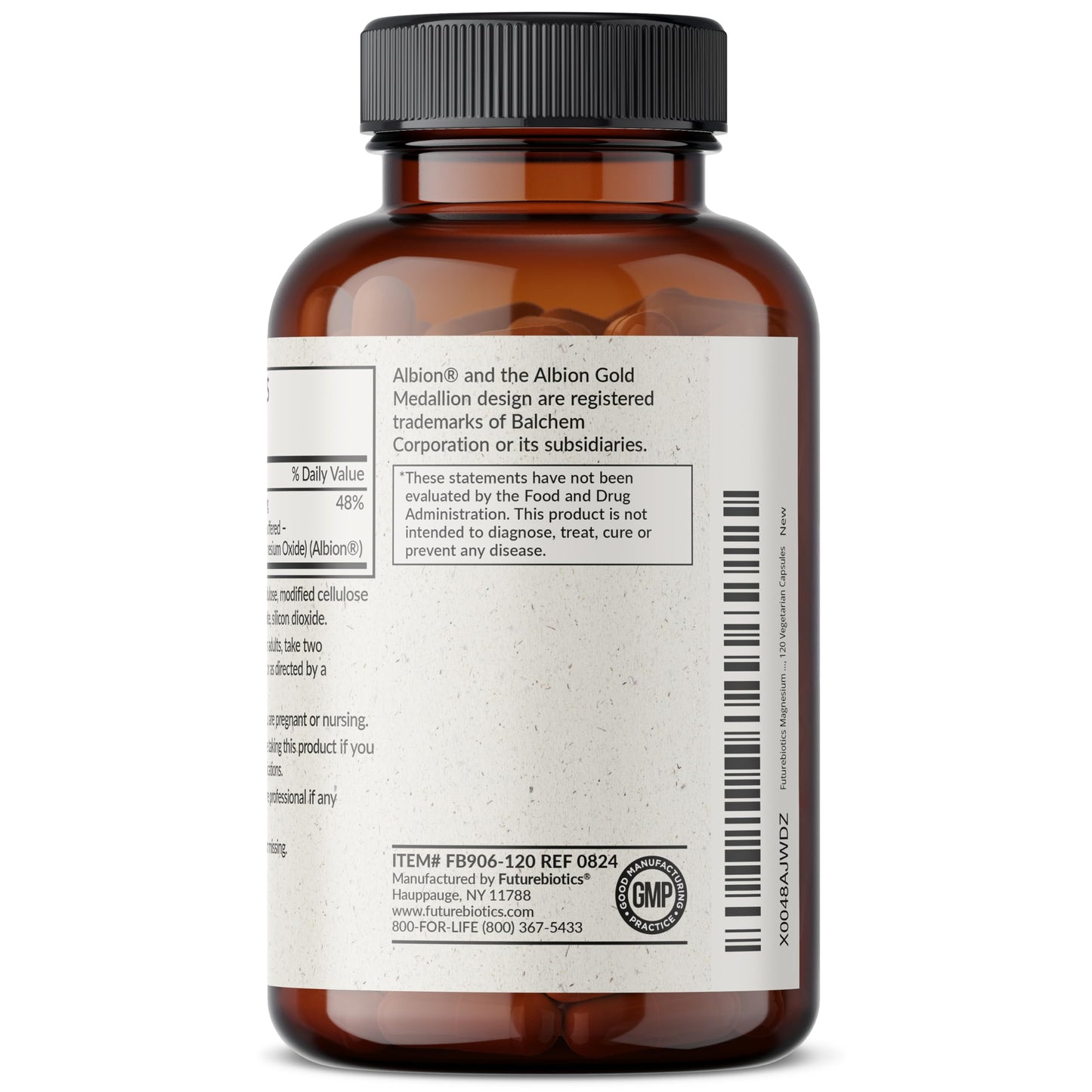 Futurebiotics Magnesium Glycinate 200 MG per Serving Chelated for High Absorption, Gentle On Stomach, Non-GMO, 60 Vegetarian Capsules