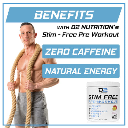 Precium Nutrition Stim Free Pre Workout - Best Non Caffeine Powder No Amazing Power