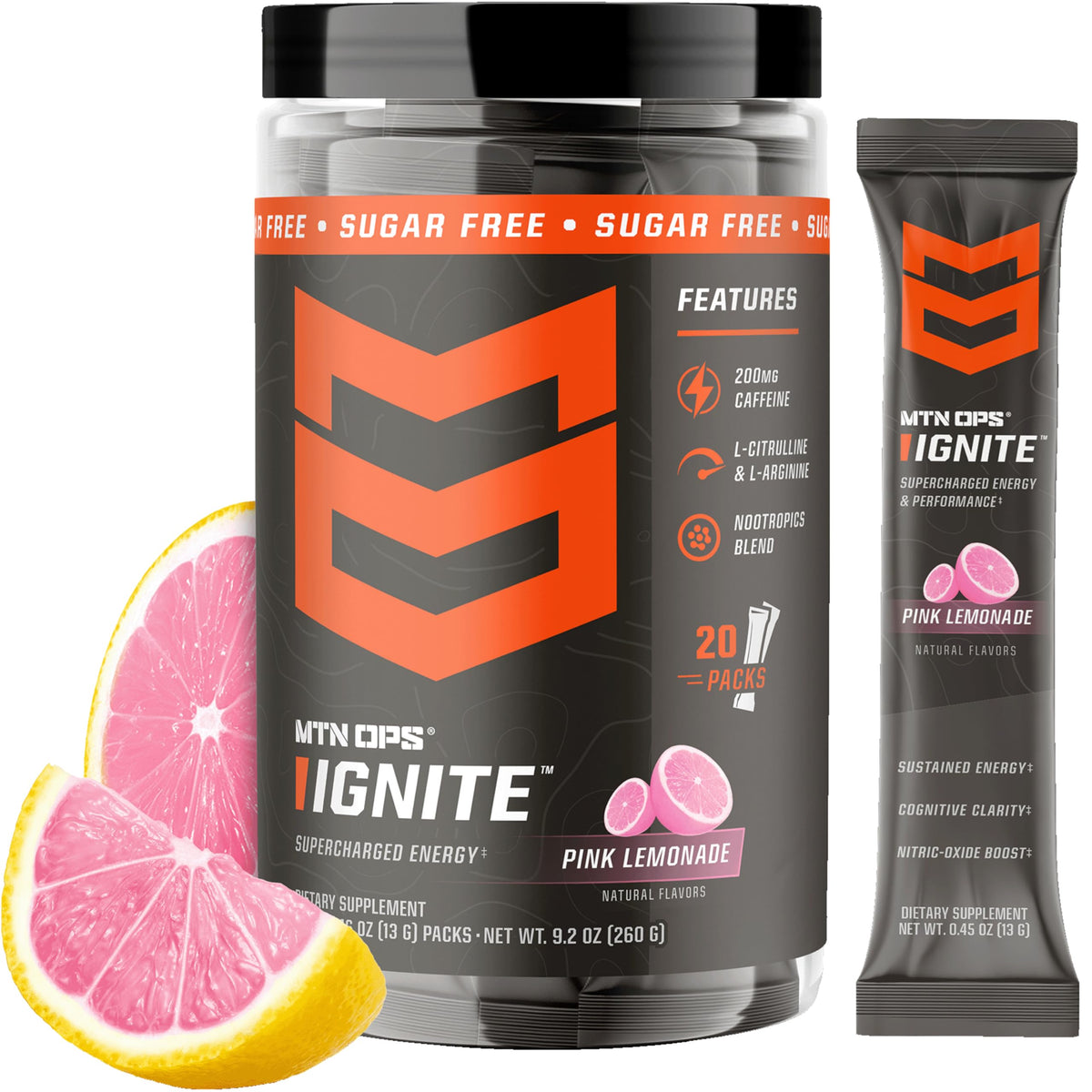MTN OPS Ignite Energy Powder, Zero Sugar, Tiger's Blood