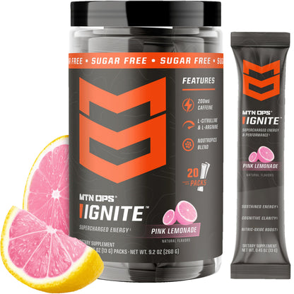 MTN OPS Ignite Energy Powder, Zero Sugar, Tiger's Blood