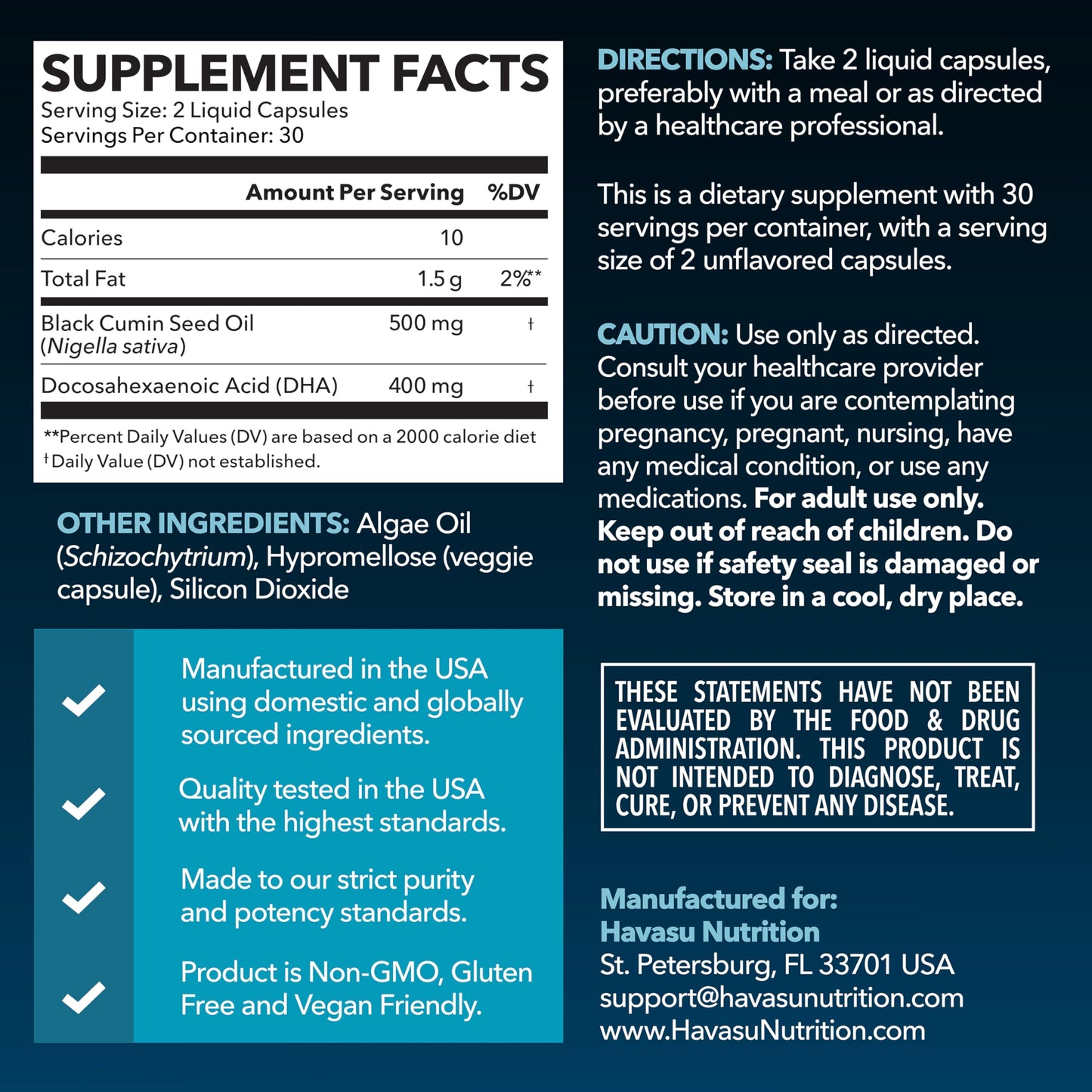 Black Seed Oil Capsules, Vegan, Non-GMO, Cold-Pressed Nigella Sativa, 90ct | 1500mg Per Serving Black Cumin Supplement for Skin Health, Immune Function, and Digestive Health, Unflavored, 30 Servings