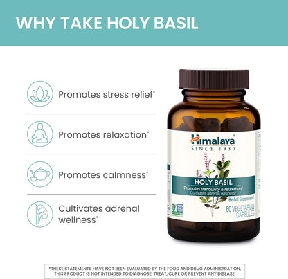 Himalaya Holy Basil Supplement, Reduce Cortisol, 720mg, 60 Capsules